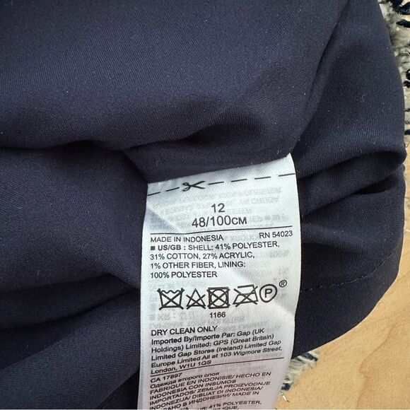 Nwot-Banana Republic-Navy Blue & Cream Tweed With Silver Metallic Skirt - Picture 8 of 9